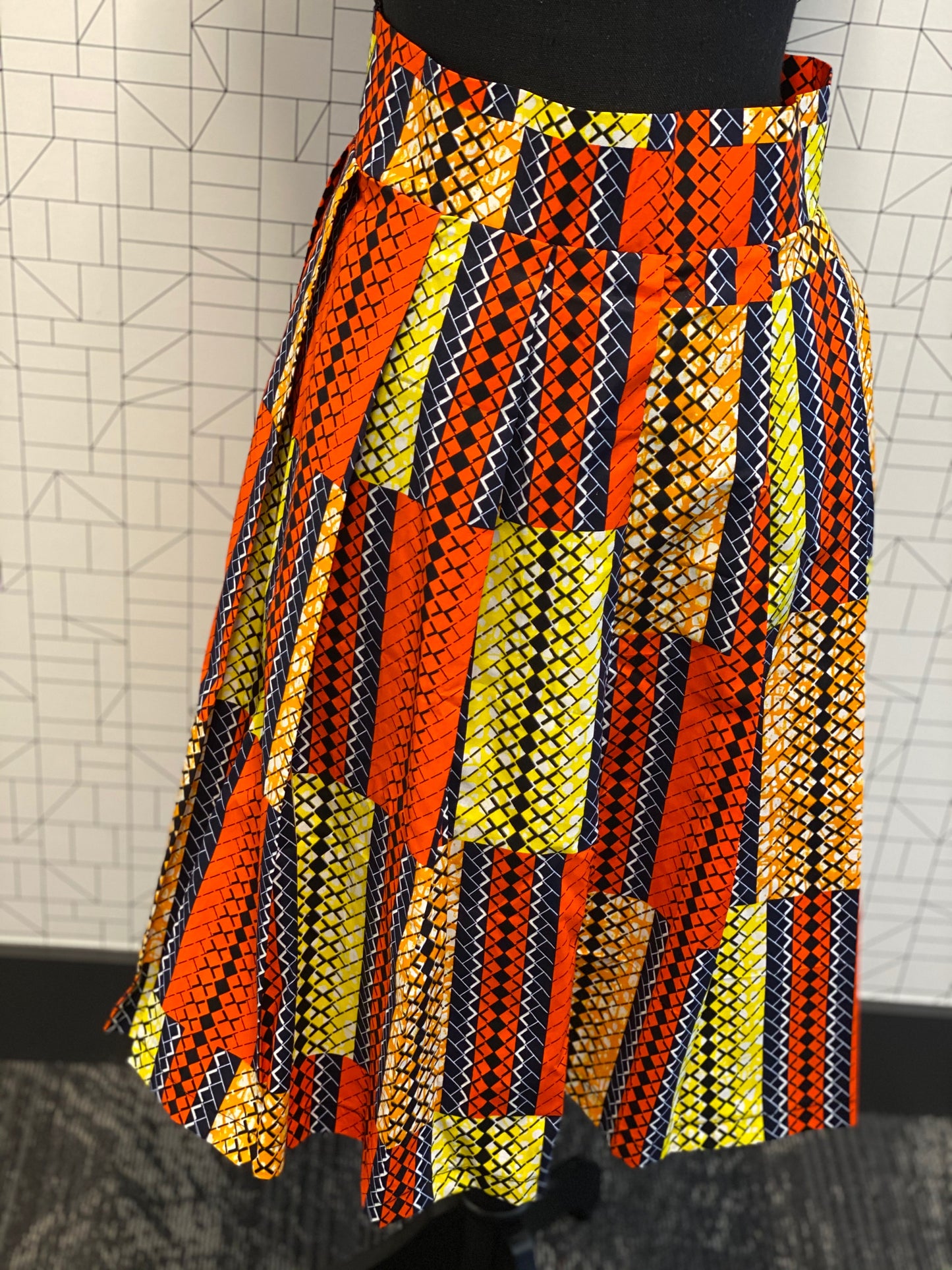 Wax Print High Waisted Skirts