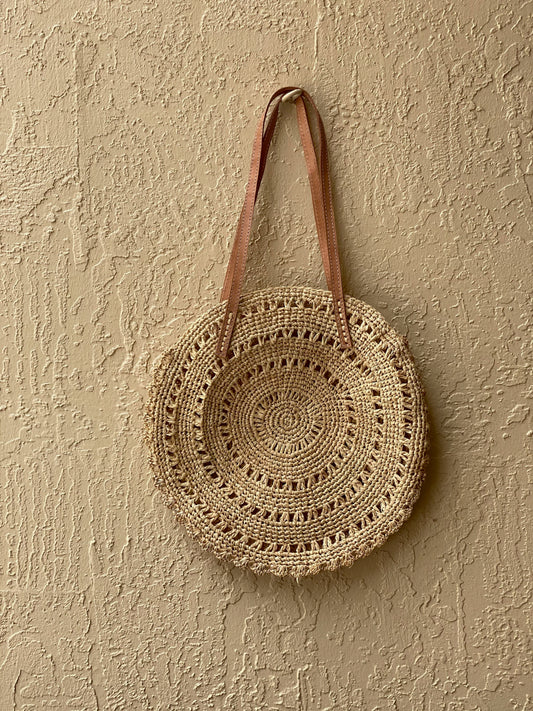 Round Crochet Raffia Handbags