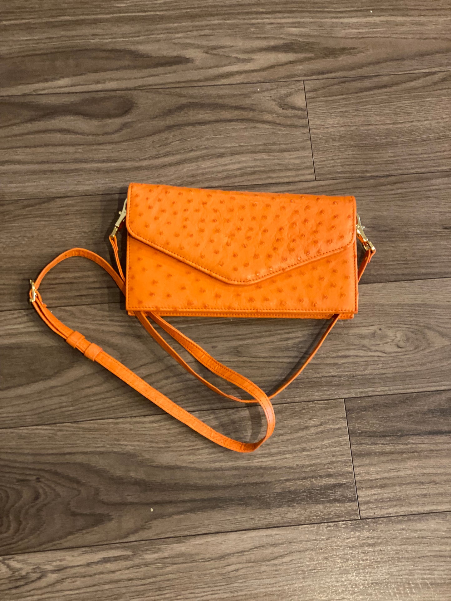 Envelope Ostrich Cross Body/ Clutch Bag