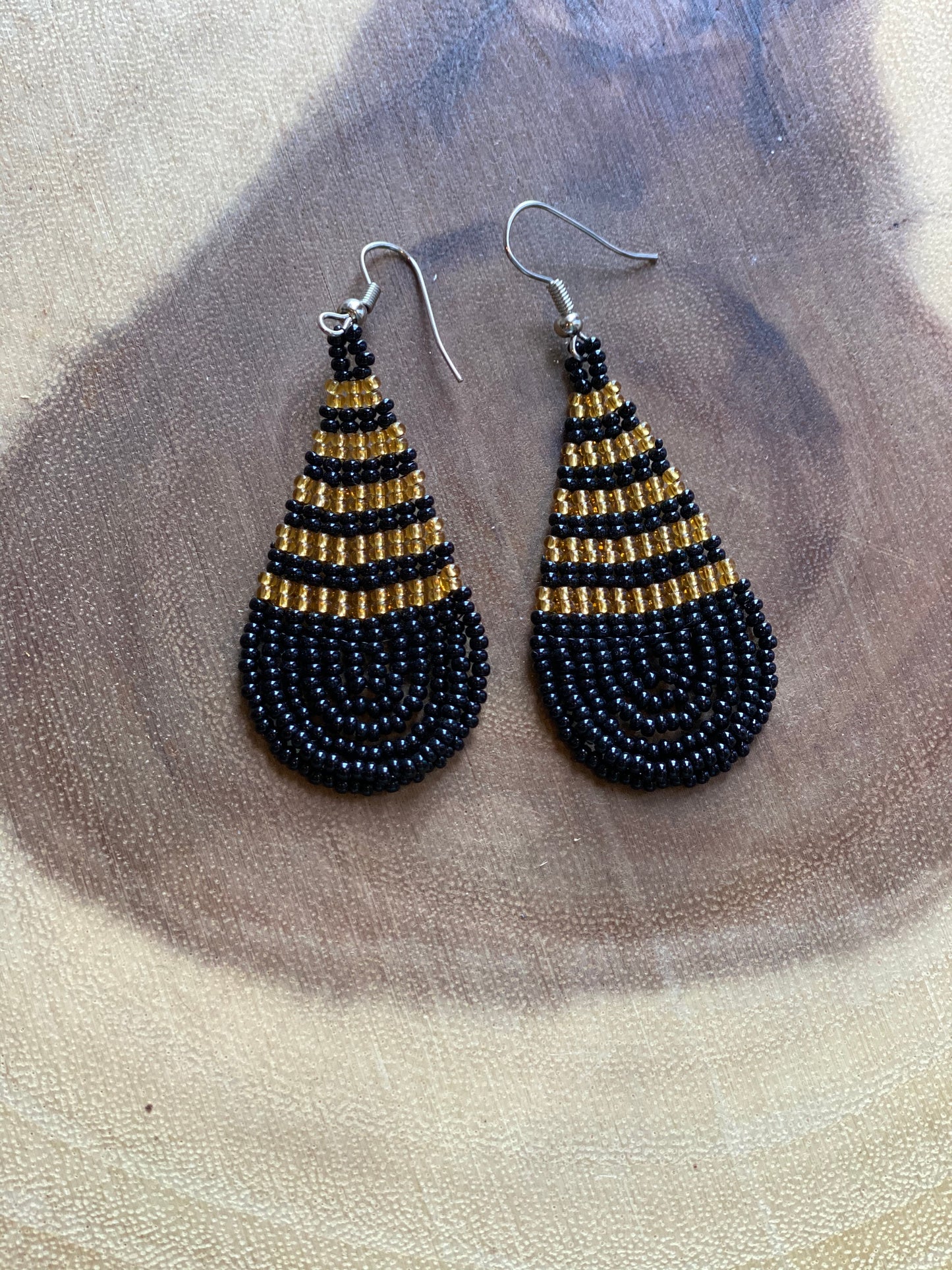 Hand Beaded Drop Earrings