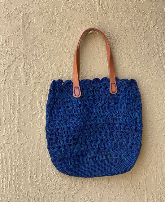 Blue Raffia Handbags