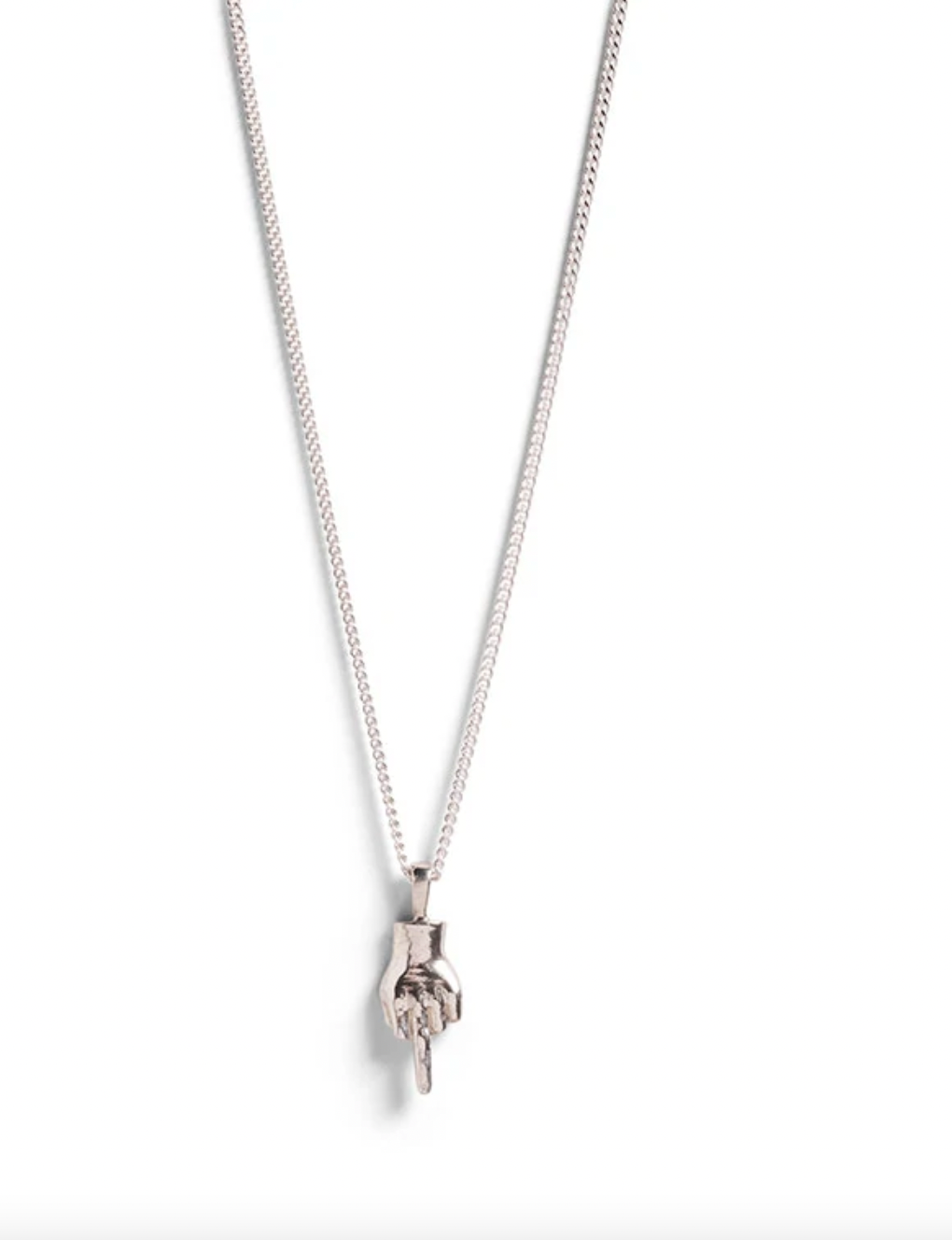 Middle Finger Necklace- Sterling Silver