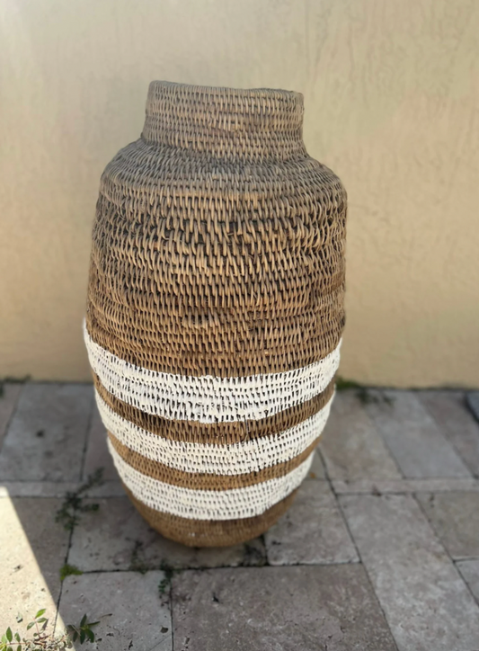 Tall Zulu Vase Decor -Stripes