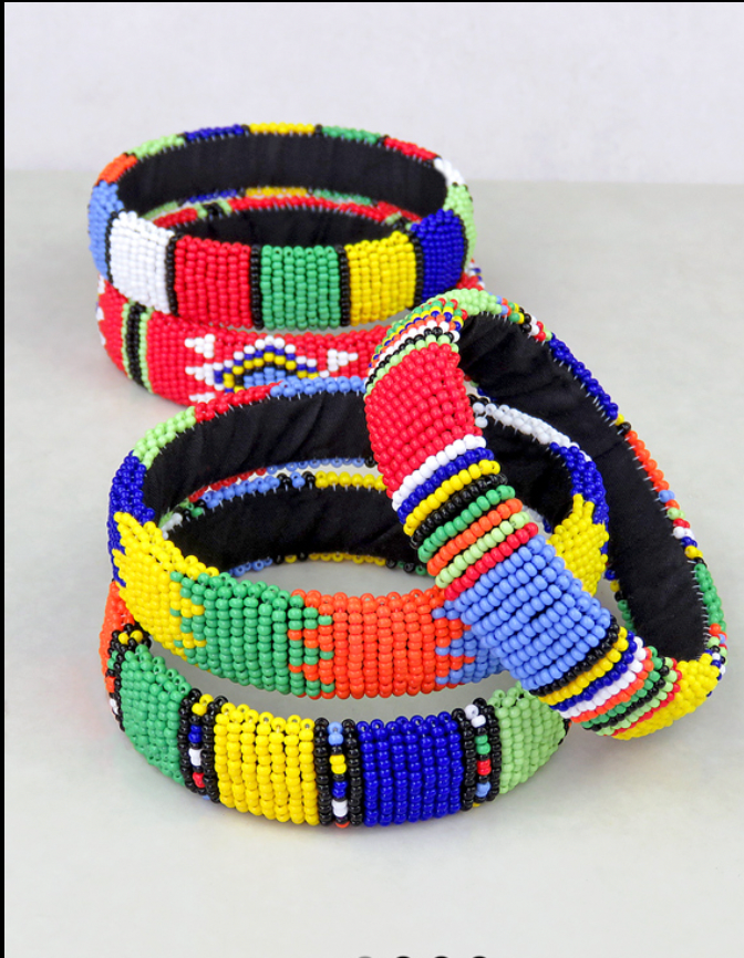 Hand Beaded Bangles- Thin