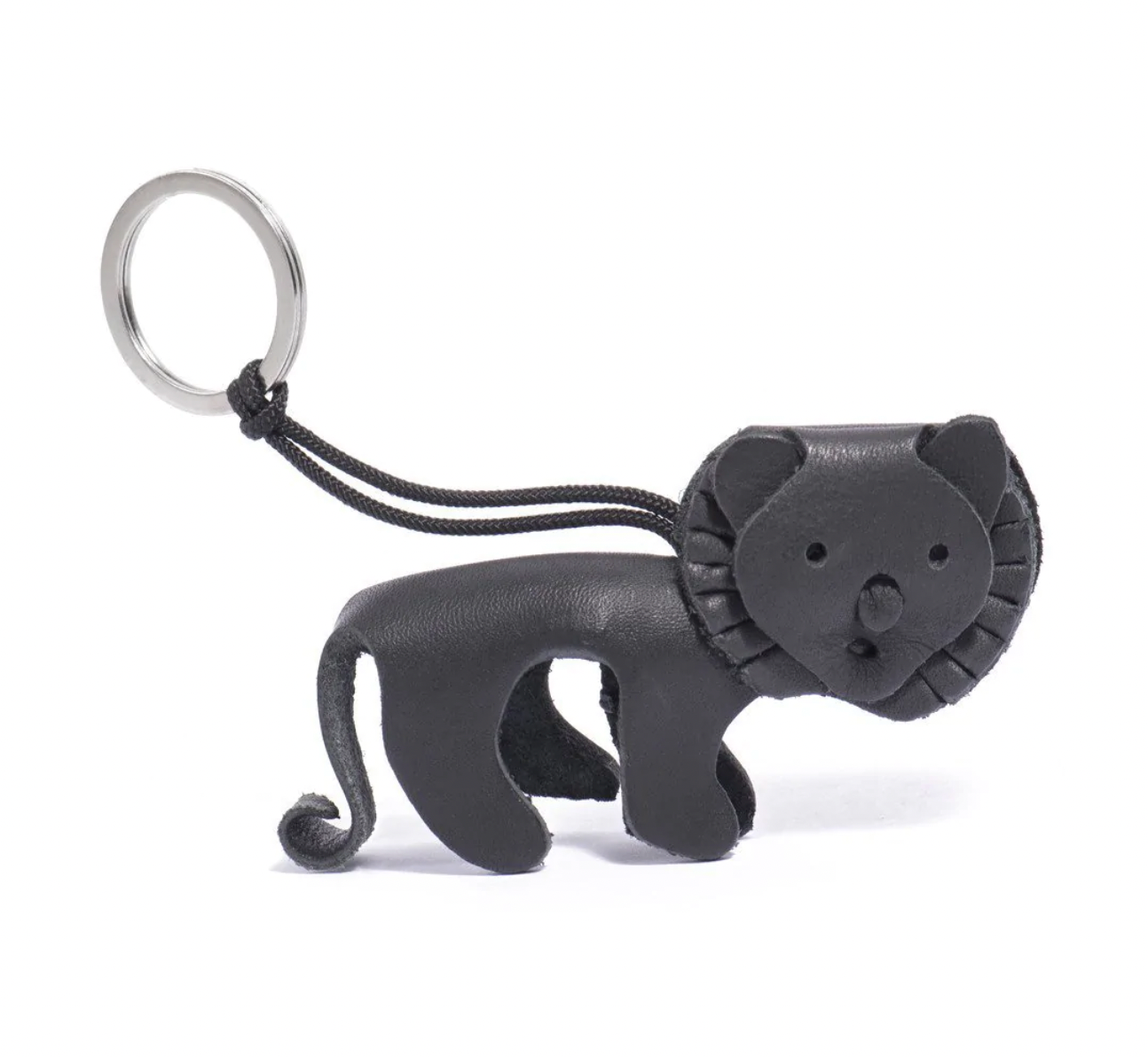Lion Leather Keychains-Black