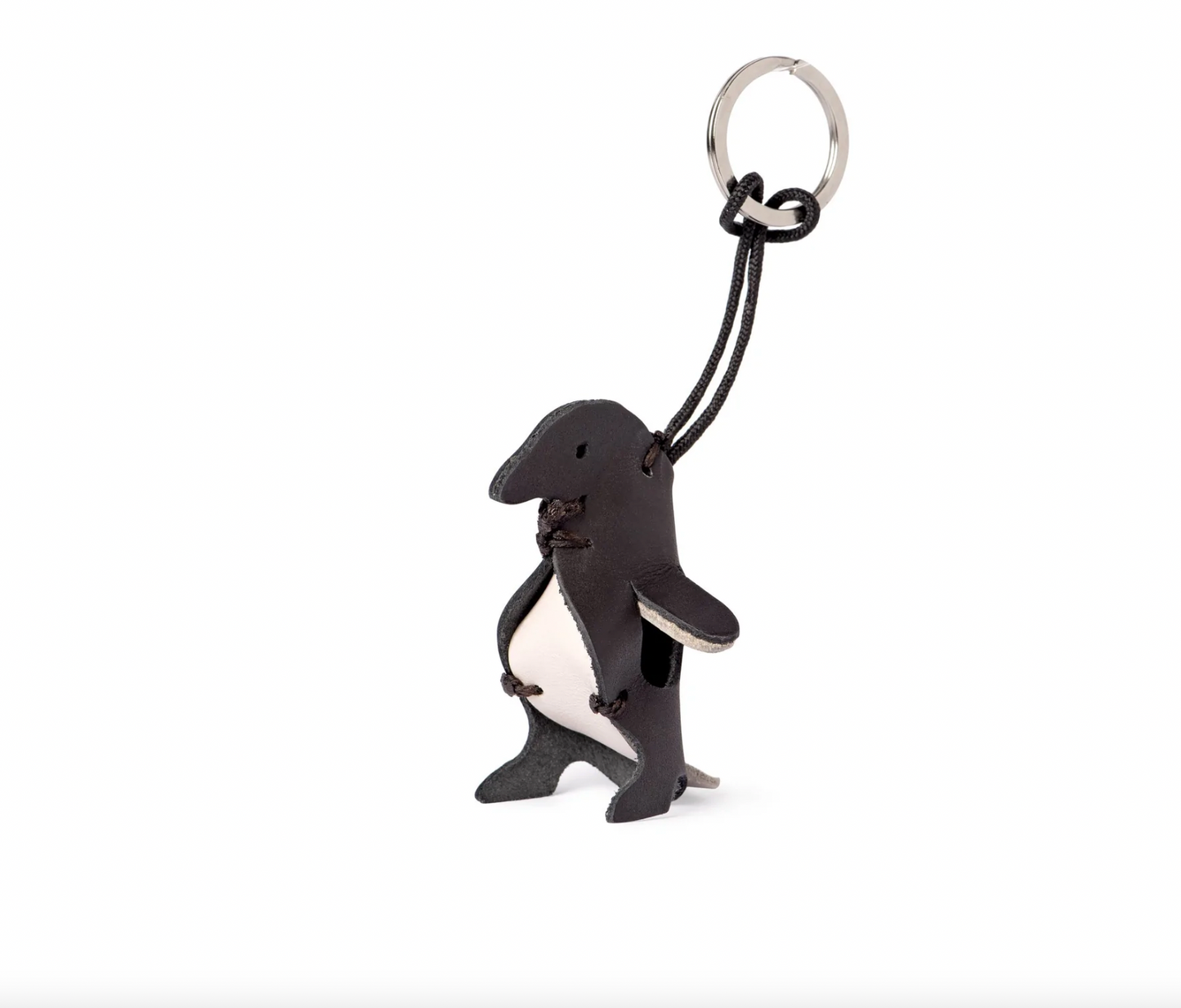 Leather Penguin Keychain-Black