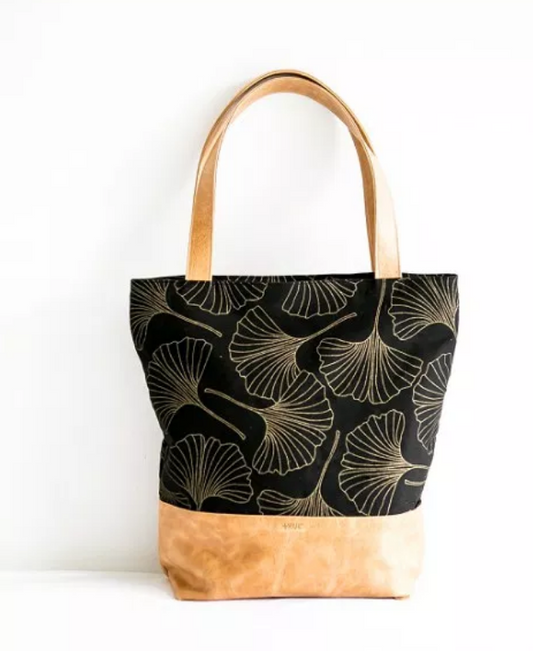 Metallic Gold and Black Tote Bag