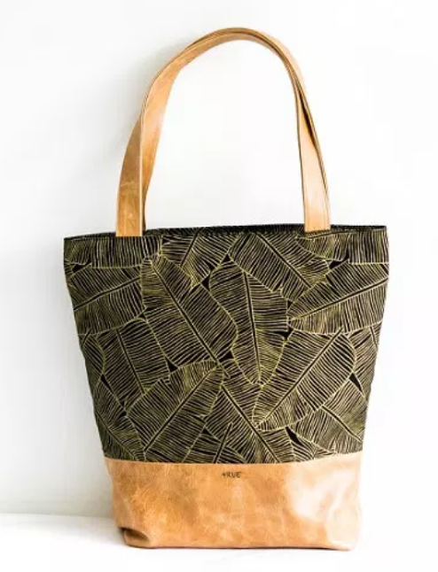 Metallic Gold and Black Tote Bag