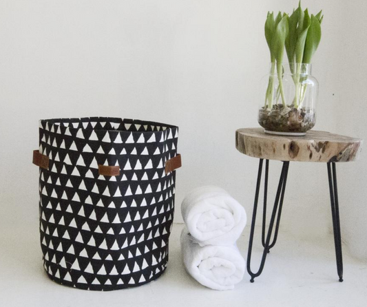 Chic Cotton & Leather Storage Bins