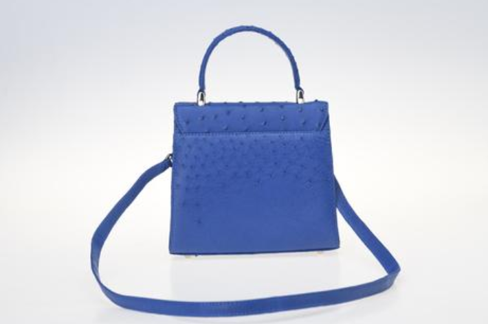 Ostrich Top Handle Crossbody Bag
