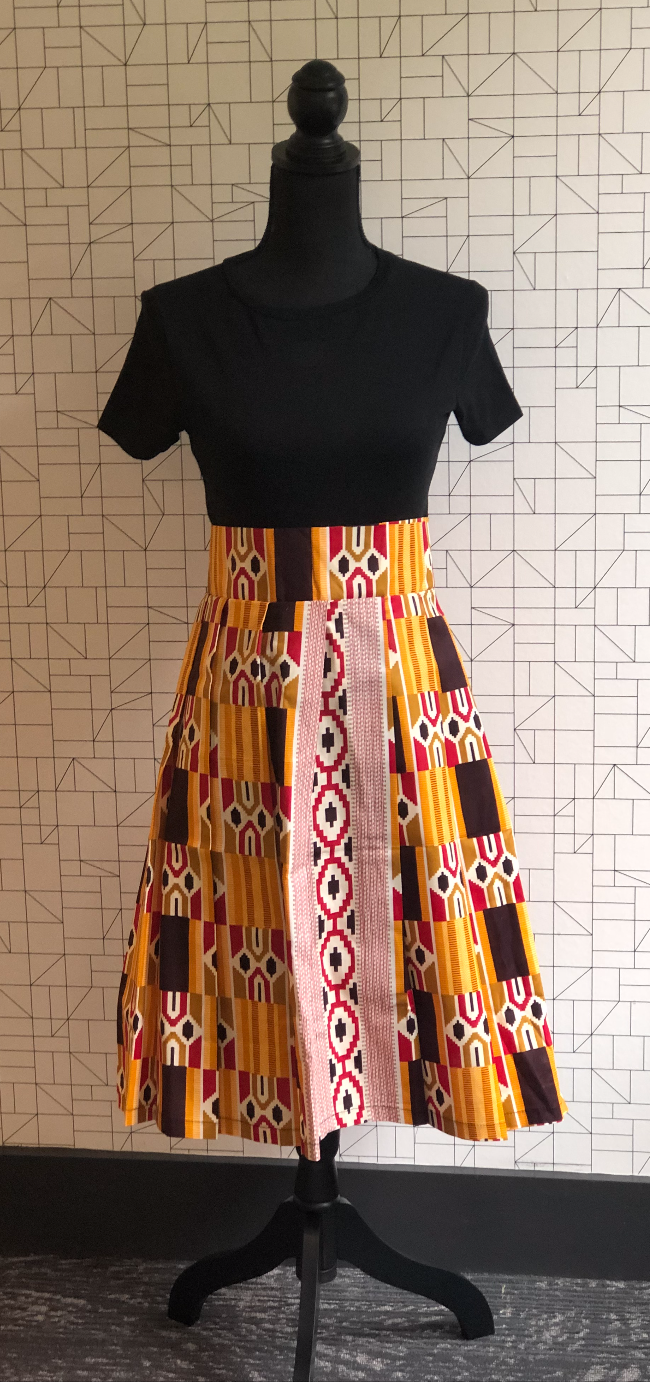 Wax Print High Waisted Skirts