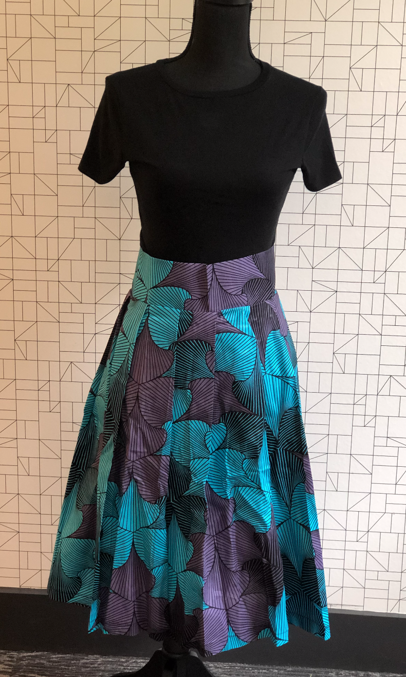 Wax Print High Waisted Skirts