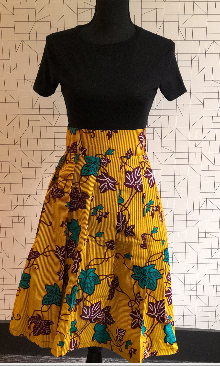 Wax Print High Waisted Skirts