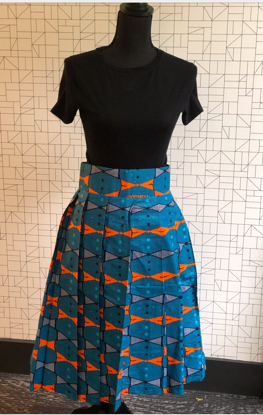 Wax Print High Waisted Skirts