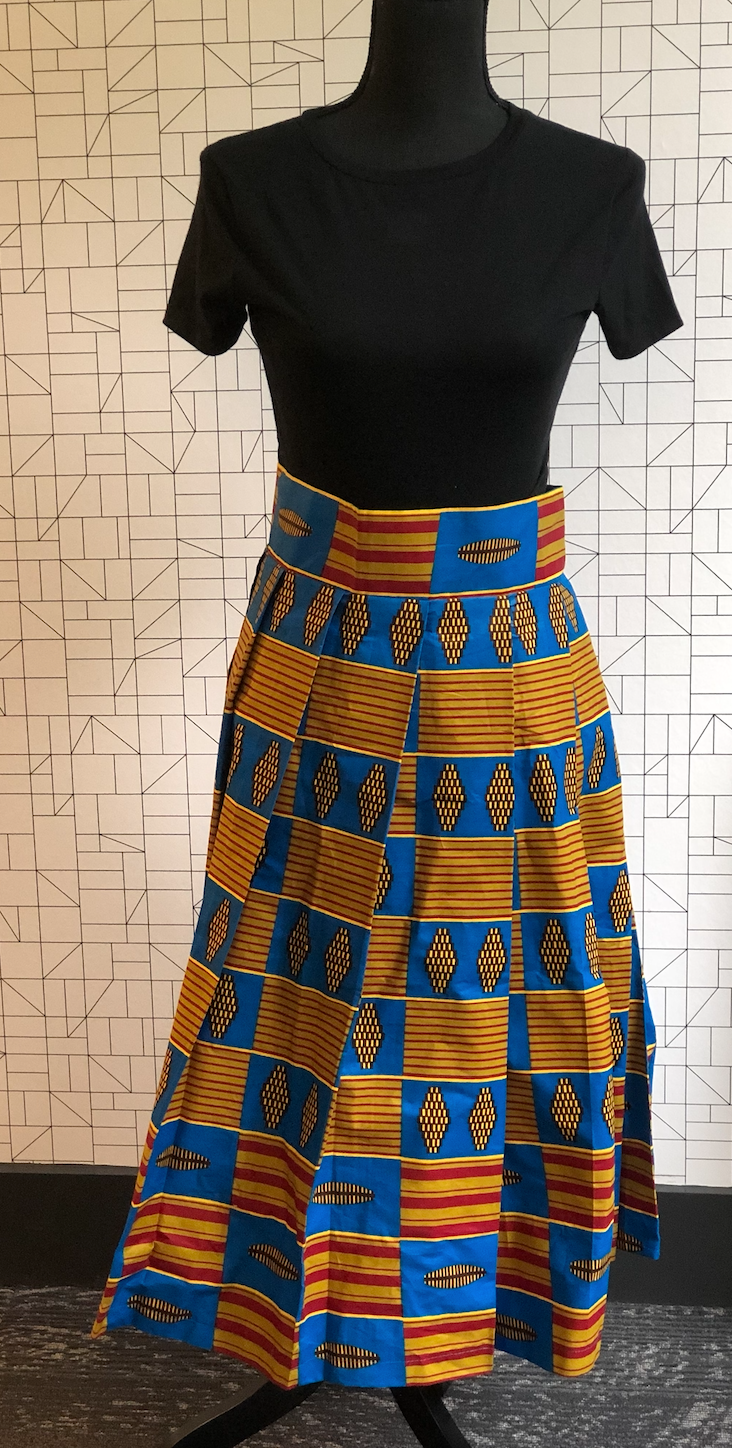 Wax Print High Waisted Skirts