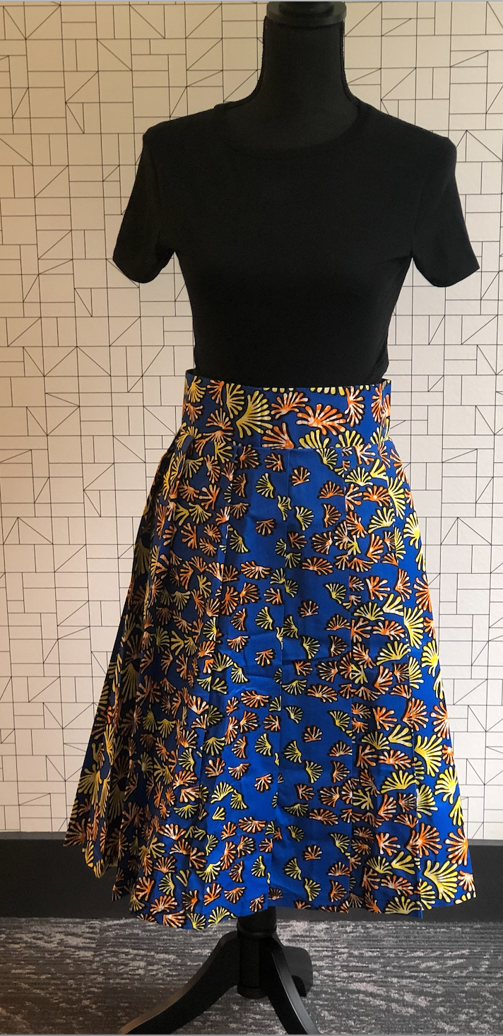 Wax Print High Waisted Skirts